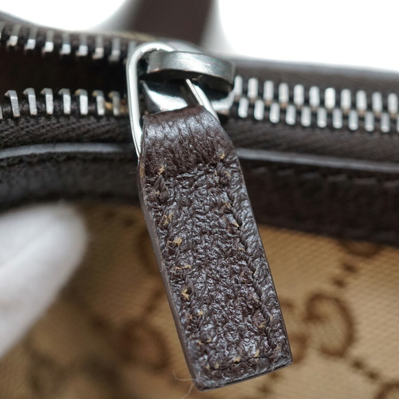 Gucci Shoulder Bag GG Canvas Leather Brown Beige - Picture 8 of 9